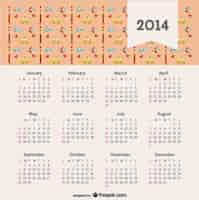 Gratis vector 2014 kalender met reizen concept londen