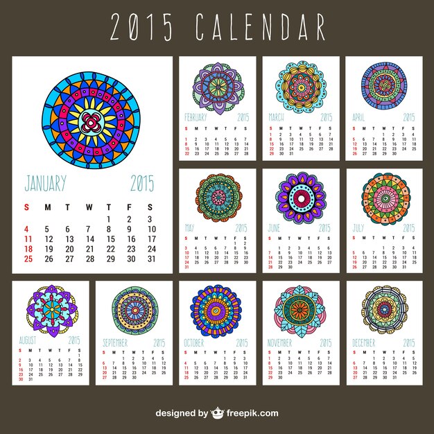 2015 Kalender met abstracte ornamenten