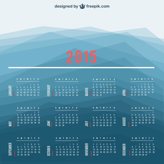 2015 kalender vector met veelhoekige achtergrond