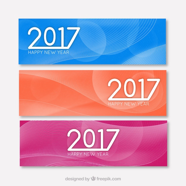 Gratis vector 2017 abstract kleurrijke banners