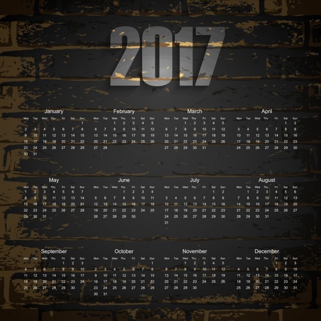 Gratis vector 2017 geweven kalender