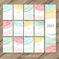 Gratis vector 2017 kalender met abstracte decoratie