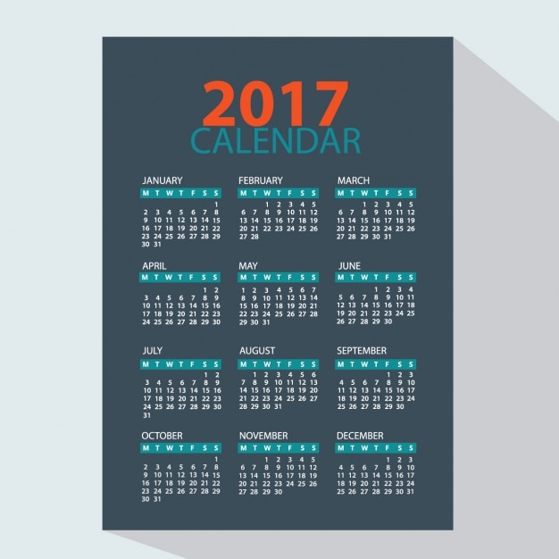 2017 kalender ontwerp