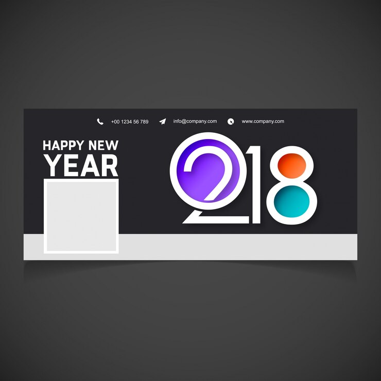Gratis Vector 2018 creative white typography fb cover