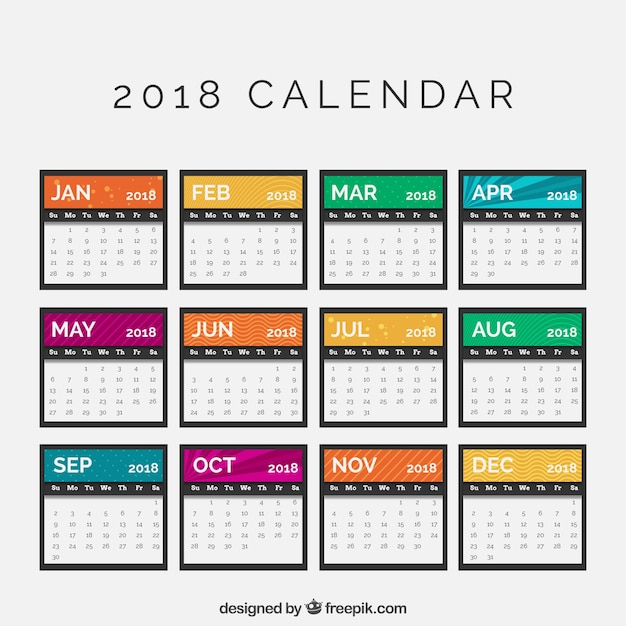 Gratis vector 2018 kalender