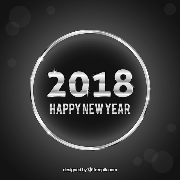 Gratis vector 2018 nieuwe jaarfeest achtergrond