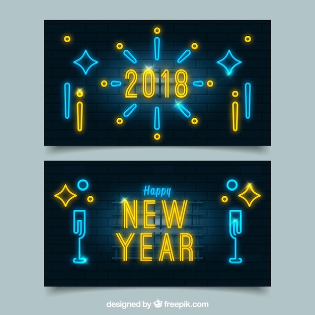 2018 nieuwe jaarfeest banners