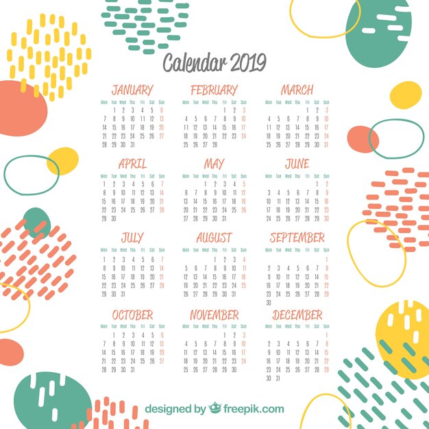 2019 abstracte kalender