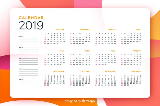 2019 abstracte kalender