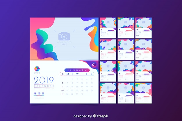 2019 kalendersjabloon