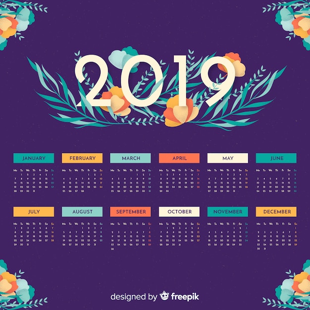 2019 maandkalender