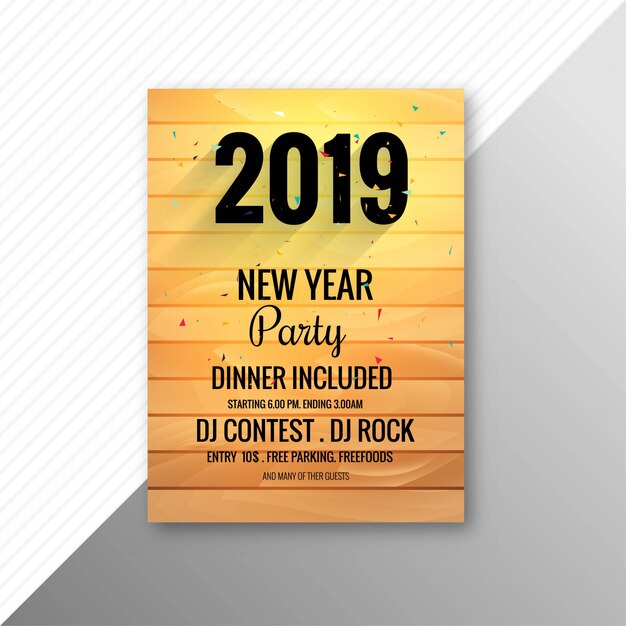 2019 nieuwe jaar partij brochure viering ontwerpsjabloon