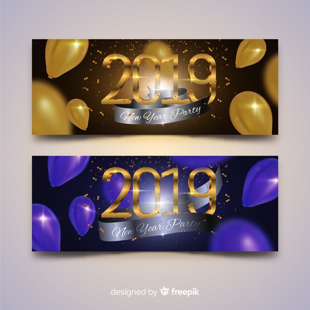 2019 nieuwe jaarfeest banners