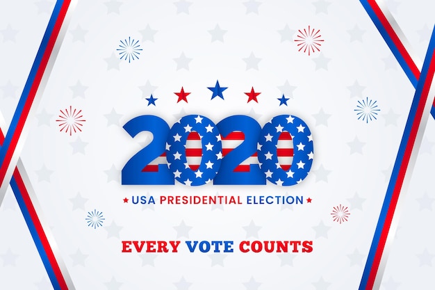 Gratis vector 2020 amerikaanse presidentsverkiezingen achtergrond