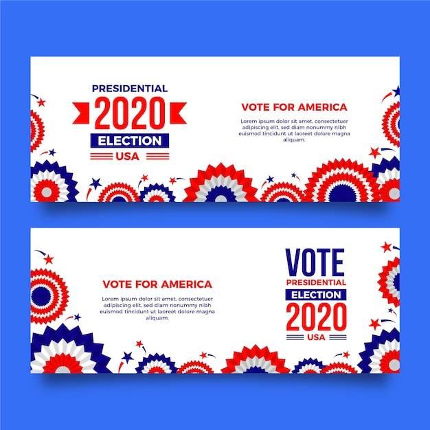 2020 amerikaanse presidentsverkiezingen banners sjabloon