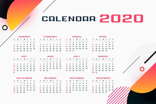 2020 kalender