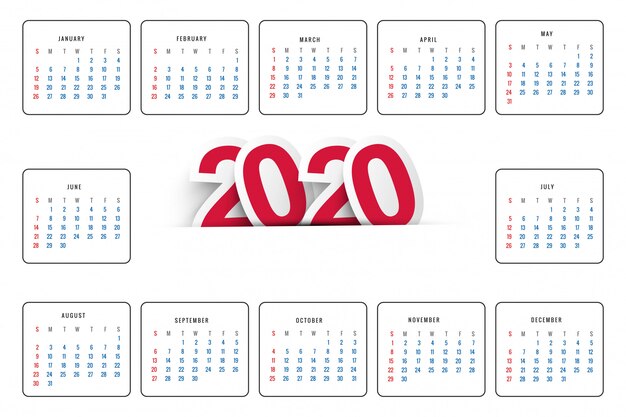 2020 kalender