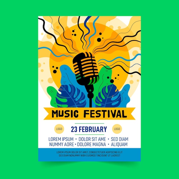 2021 geïllustreerde muziekfestivalaffiche