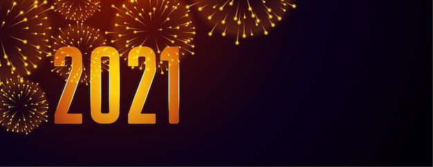 2021 gelukkig Nieuwjaar vuurwerk banner met tekst ruimte