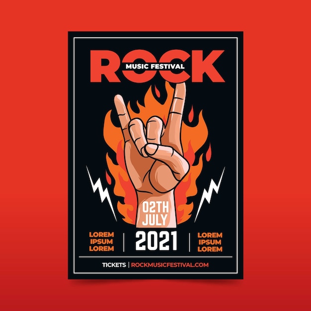 Gratis vector 2021 ilustrated posterontwerp voor muziekfestival