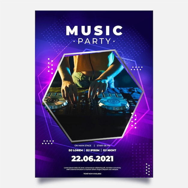 Gratis vector 2021 muziek evenement poster concept