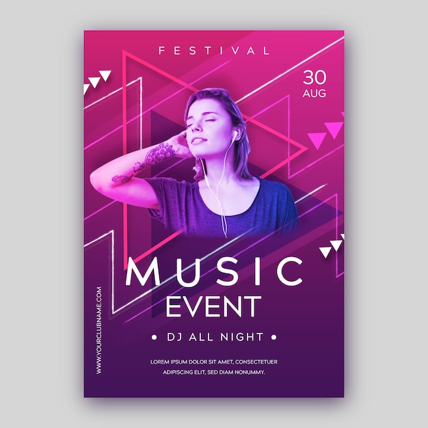 Gratis vector 2021 muziekevenement poster