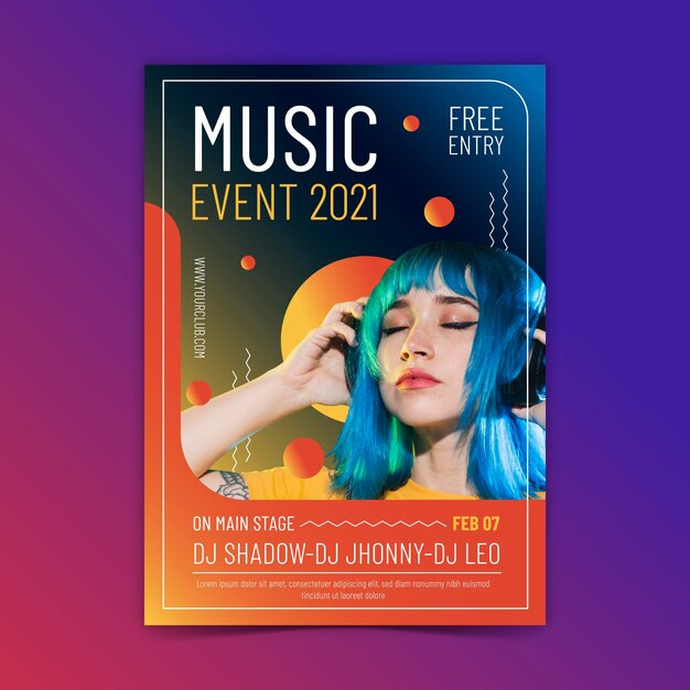 Gratis vector 2021 muziekevenement poster
