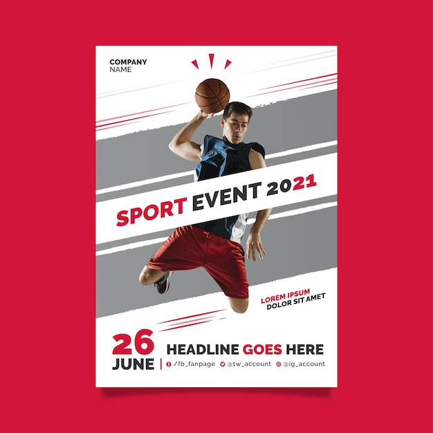 Gratis vector 2021 sportevenement poster concept