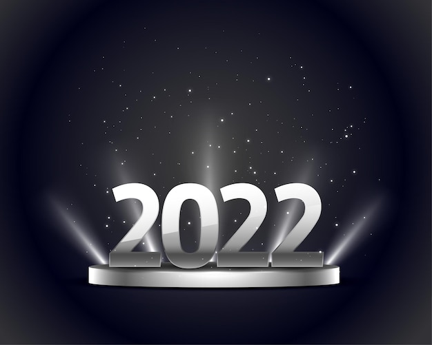 2022 gelukkig nieuwjaar wensen kaart in zilveren stijl