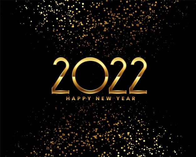 2022 gouden sprankelende glitterstijl nieuwjaarsachtergrond
