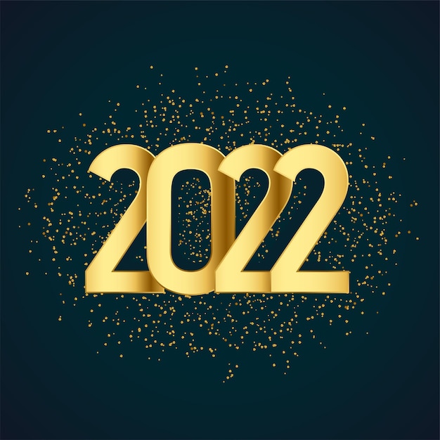 2022 gouden teksteffect met glitterachtergrond