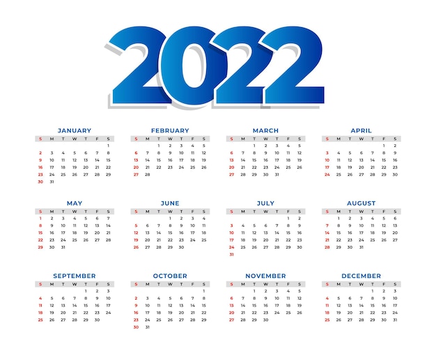 Gratis Vectors En Illustraties Met Kalender 2022 Downloaden | Freepik