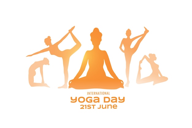 Gratis vector 21 juni yoga dag evenement achtergrond voor therapie geïnspireerd thema