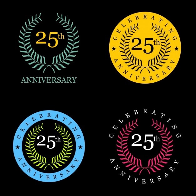 Gratis vector 25 jaar vieren lauwerkrans