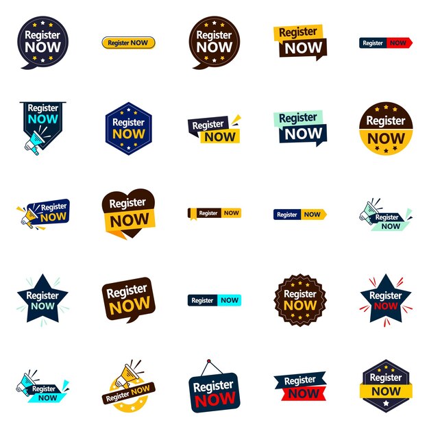 25 Professionele typografische banners om registratie te stimuleren