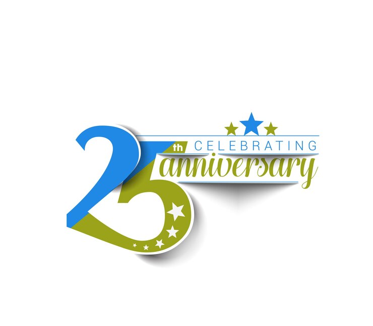 Gratis Vector 25e verjaardag viering ontwerp.