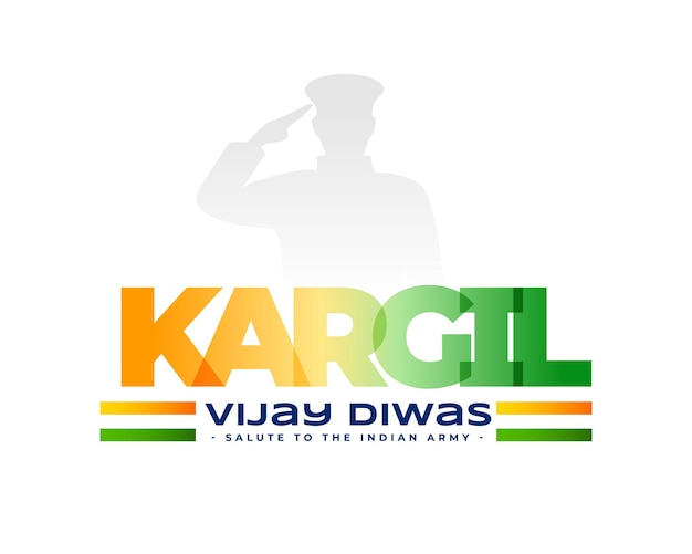 Gratis vector 26 juli kargil overwinning dag achtergrond met groeten solider silhouet