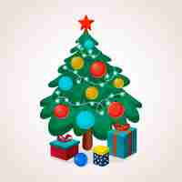 Gratis vector 2d kerstboom illustratie