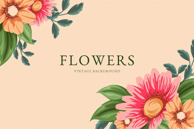 Gratis vector 2d vintage bloemen screensaver