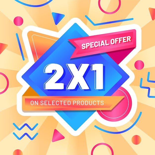 Gratis vector 2x1 promotiebanner