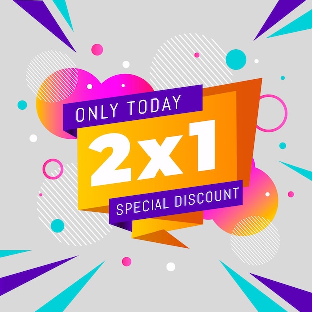 Gratis vector 2x1 promotiebanner