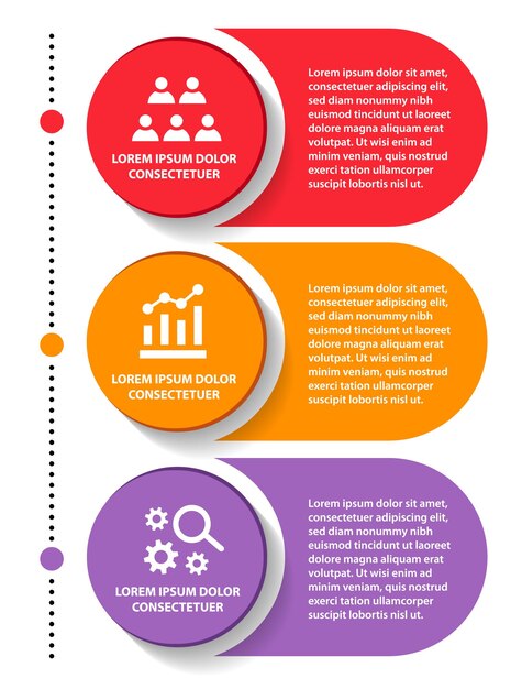 3 stappen infographic flowchart ontwerp sjabloon