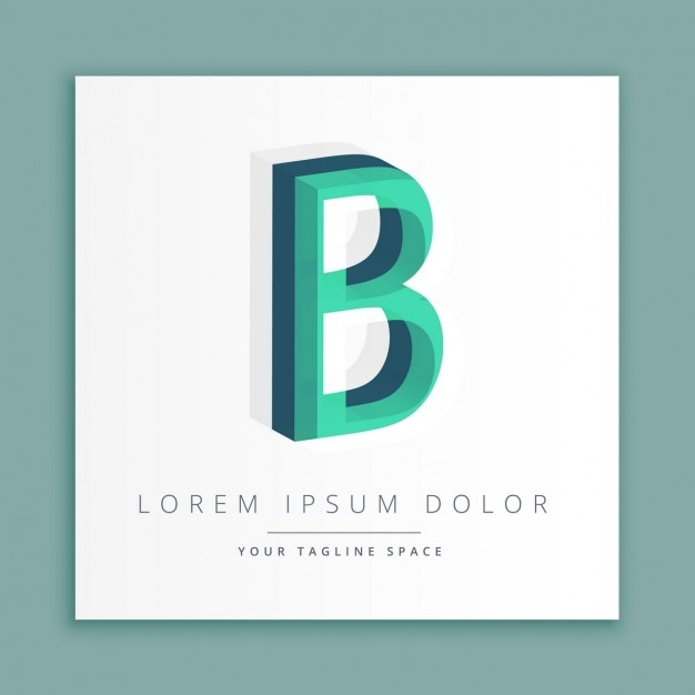 Gratis vector 3d abstracte stijl logo met de letter b