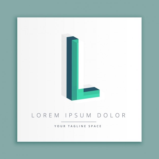 Gratis vector 3d abstracte stijl logo met de letter l