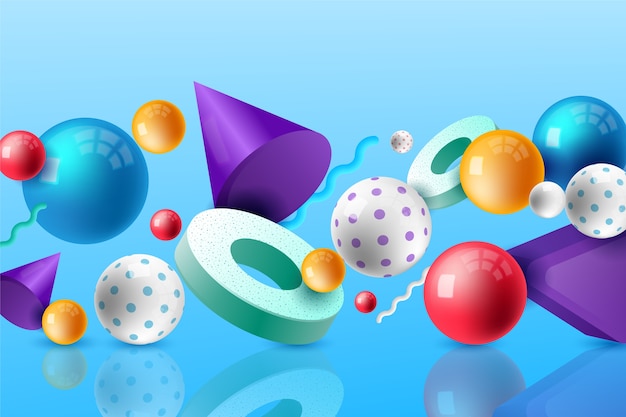 3D-achtergrond met kleurrijke vormen