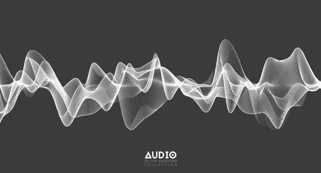 3d audio geluidsgolf Witte muziek puls oscillatie Gloeiend impulspatroon