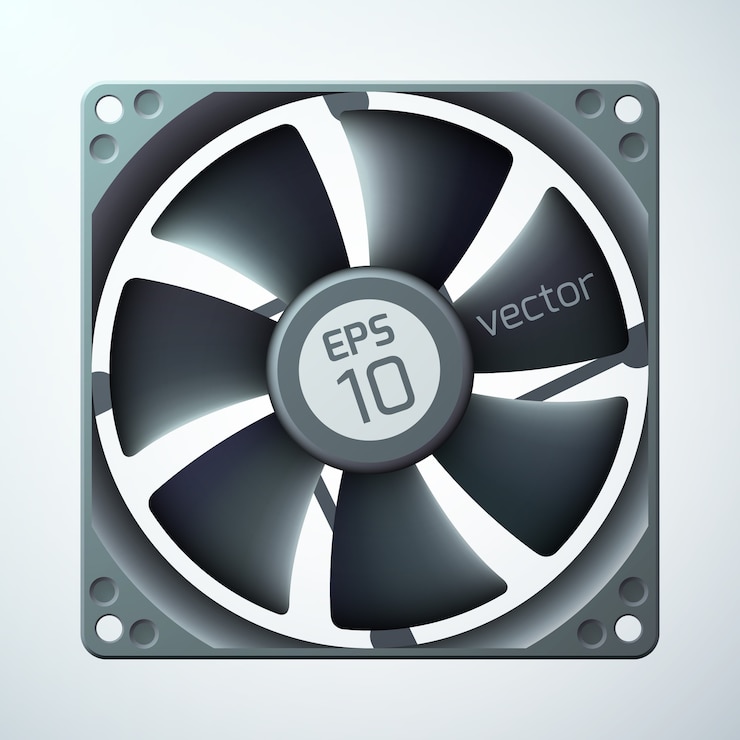 Gratis Vector 3d computer koeler sjabloon