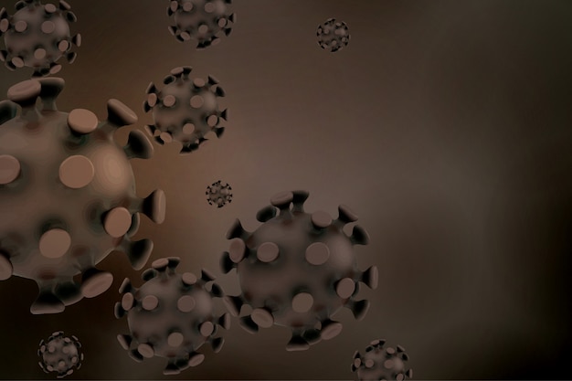 Gratis vector 3d-coronavirus infectie verspreid achtergrond met tekst ruimte