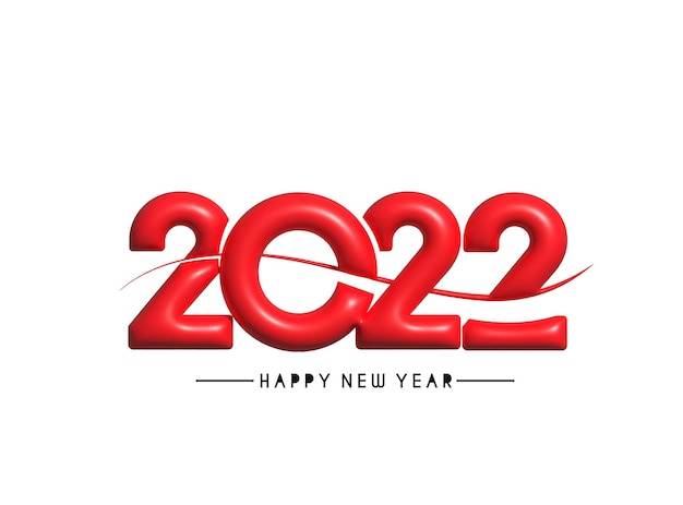 3D Effect Gelukkig Nieuwjaar 2022 Tekst Typografie Ontwerp Geklets, Vectorillustratie.
