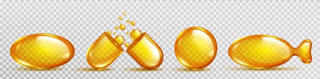 Gratis vector 3d-geïsoleerde olie vitamine pil vis capsule icoon